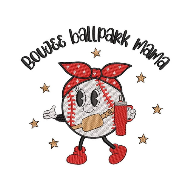 Ballpark Mama Embroidery Design, Sports Mom Embroidery Design, 3 sizes, Instant Download Embroidery/Applique DESIGNS Nino Nadaraia 