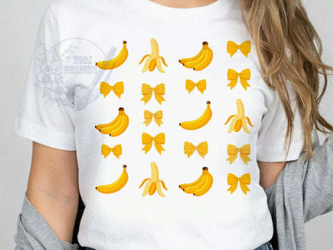 Bananas Retro T-Shirt PNG, Bold Pattern, Retro Style, Vibrant Colors, Sublimation PNG, Statement Shirt, Fun Design Sublimation ToriDesigns 