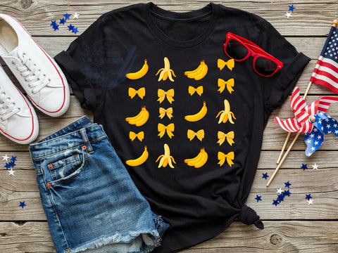Bananas Retro T-Shirt PNG, Bold Pattern, Retro Style, Vibrant Colors, Sublimation PNG, Statement Shirt, Fun Design Sublimation ToriDesigns 