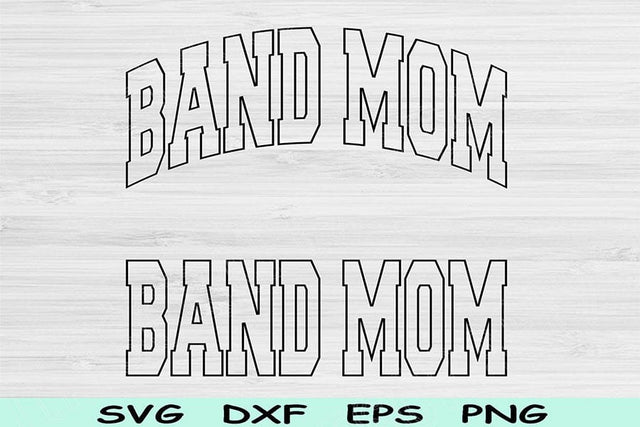 Band Mom Svg Dxf Cut Files, Band Mom Png, Band Mama Svg Files For Cricut, Band Svg, School Svg Wave Block Text Sublimation Digital Designs SVG TiffsCraftyCreations 