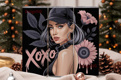 Bandana Girl XOXO 20oz Tumbler Wrap Sublimation DesignSVG 