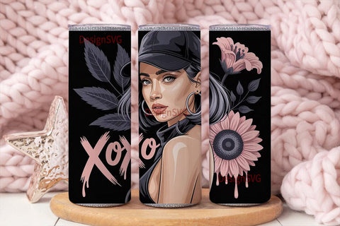 Bandana Girl XOXO 20oz Tumbler Wrap Sublimation DesignSVG 