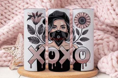 Bandana Girl XOXO 20oz Tumbler Wrap Sublimation DesignSVG 