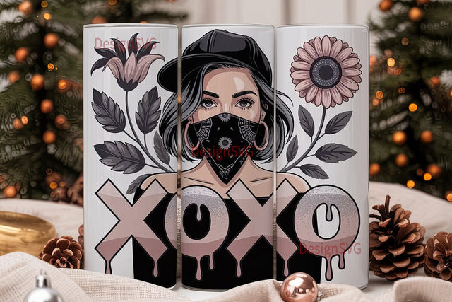 Bandana Girl XOXO 20oz Tumbler Wrap Sublimation DesignSVG 