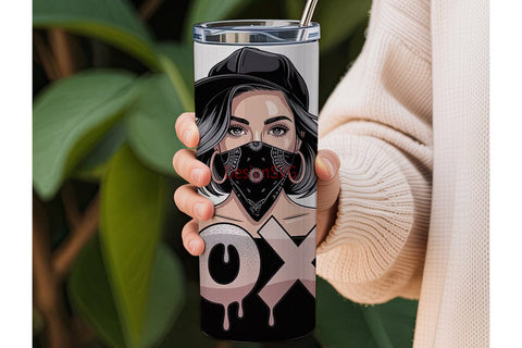 Bandana Girl XOXO 20oz Tumbler Wrap Sublimation DesignSVG 