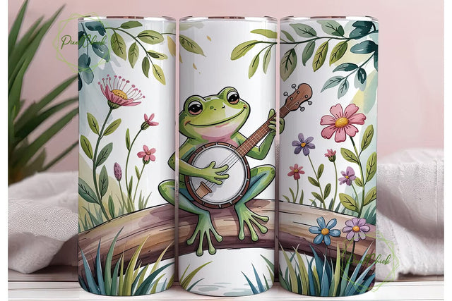 Banjo Frog 20oz Tumbler Wrap Sublimation PixelChick 