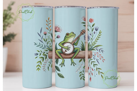 Banjo Frog 20oz Tumbler Wrap Sublimation PixelChick 