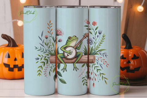 Banjo Frog 20oz Tumbler Wrap Sublimation PixelChick 
