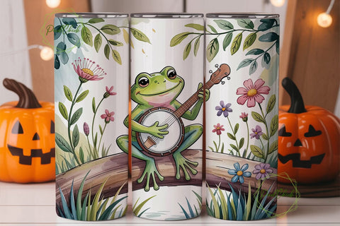 Banjo Frog 20oz Tumbler Wrap Sublimation PixelChick 