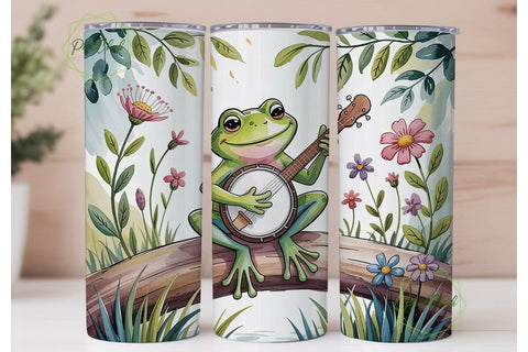 Banjo Frog 20oz Tumbler Wrap Sublimation PixelChick 