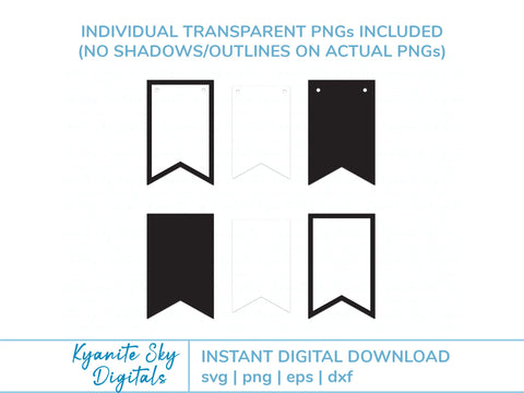 Banner Bunting Layered Shape svg file SVG Kyanite Sky Digitals 