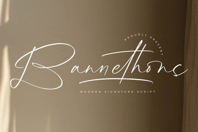 Bannethons - Modern Signature Script Font Letterena Studios 