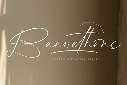 Bannethons - Modern Signature Script Font Letterena Studios 