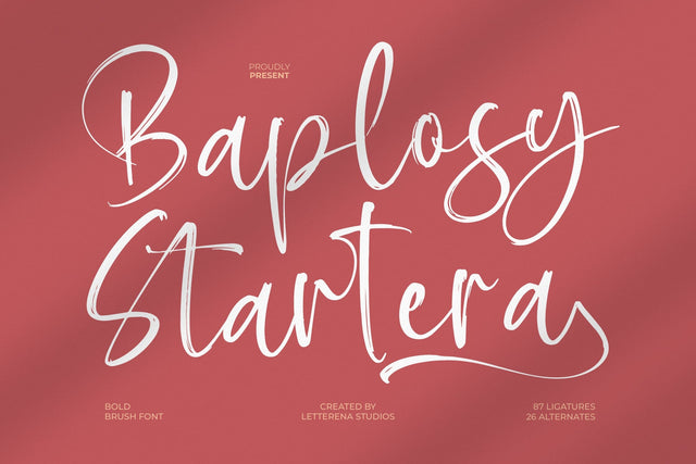 Baplosy Startera - Bold Brush Font Font Letterena Studios 