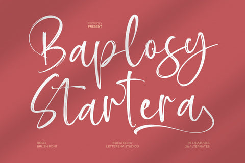 Baplosy Startera - Bold Brush Font Font Letterena Studios 