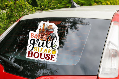Bar & grill steak Sticker Design Sublimation Regulrcrative 