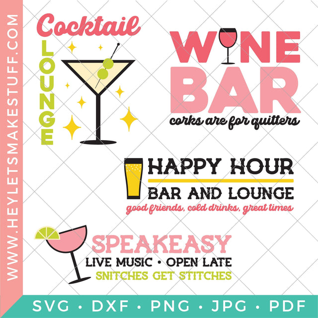 Bar Sign Bundle SVG Hey Let's Make Stuff 