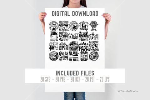 Barbecue SVG Bundle 20 designs | BBQ svg bundle | Dad Bbq SVG TonisArtStudio 