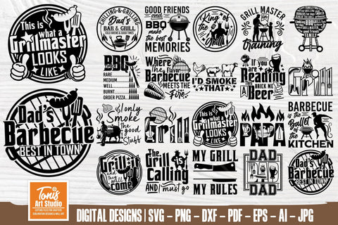 Barbecue SVG Bundle 20 designs | BBQ svg bundle | Dad Bbq SVG TonisArtStudio 