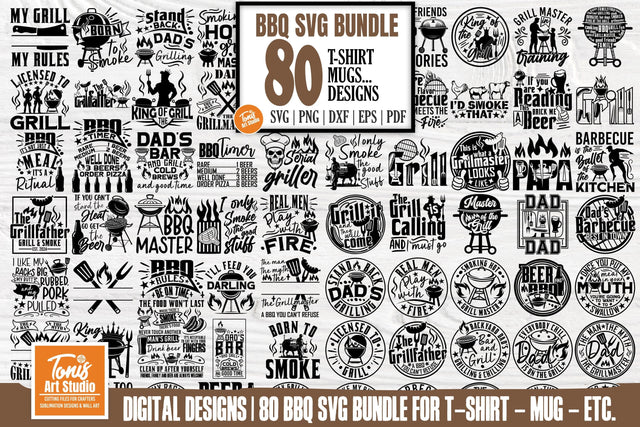 Barbecue SVG Bundle 80 designs | BBQ svg bundle | Dad Bbq SVG TonisArtStudio 