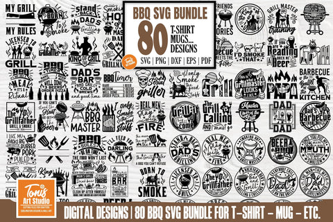 Barbecue SVG Bundle 80 designs | BBQ svg bundle | Dad Bbq SVG TonisArtStudio 