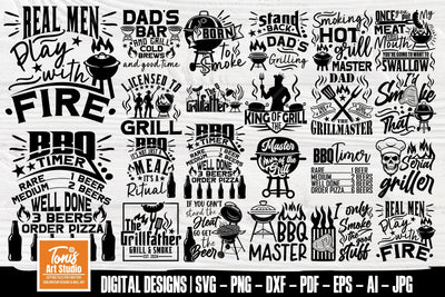 Barbecue SVG Bundle, Dad Bbq Shirts, Bbq Svg, Grilling Cut Files, Barbecue Quotes, 20 T-Shirt Design SVG TonisArtStudio 