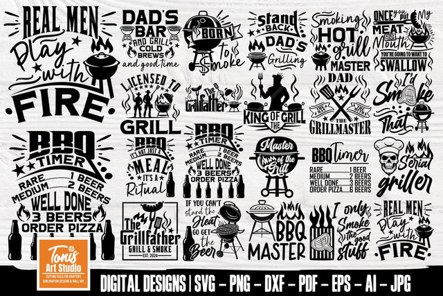Barbecue SVG Bundle, Dad Bbq Shirts, Bbq Svg, Grilling Cut Files, Barbecue Quotes, 20 T-Shirt Design SVG TonisArtStudio 