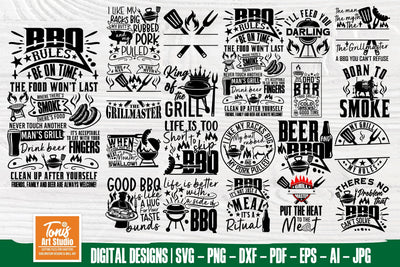 Barbecue SVG Bundle / Grill SVG / Cut Files / Commercial use / Cricut / Clip art / Bbq Master SVG / Funny Barbecue Dad SVG TonisArtStudio 