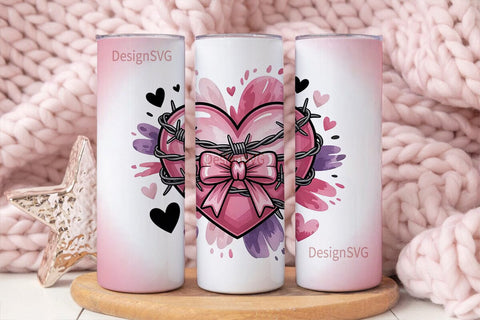 Barbed Heart 20oz Tumbler Design Sublimation DesignSVG 