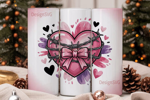 Barbed Heart 20oz Tumbler Design Sublimation DesignSVG 