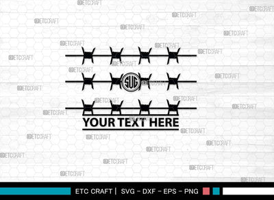 Barbed Wire SVG Cut Files, Barbed Wire Silhouette, Wire Svg, Border Wire Svg, Square Barbed Wire Svg, Barbwire Svg, Barbed Wire Bundle SVG ETC Craft 