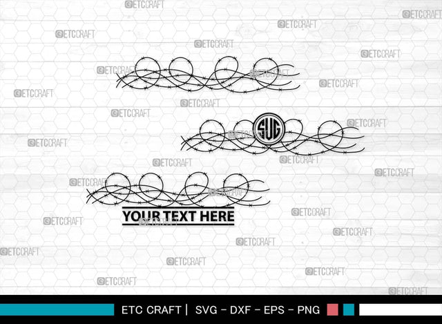 Barbed Wire SVG Cut Files, Barbed Wire Silhouette, Wire Svg, Border Wire Svg, Square Barbed Wire Svg, Barbwire Svg, Barbed Wire Bundle SVG ETC Craft 