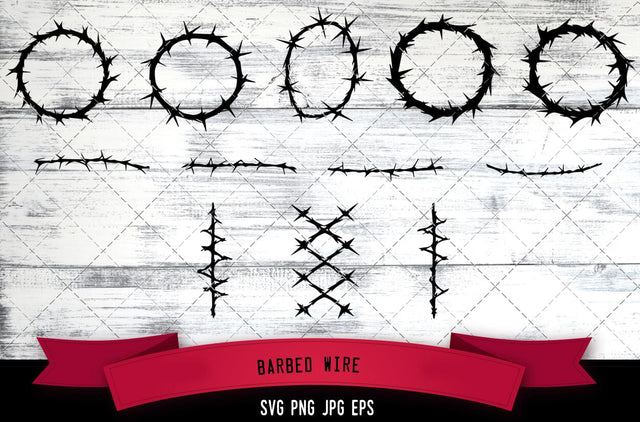 Barbed Wire Vector Bundle - JPG, SVG, PNG, EPS - Digital Download with Commercial License for Cricut, Silhouette, Scan N Cut Crafting SVG Loveleen Kaur 