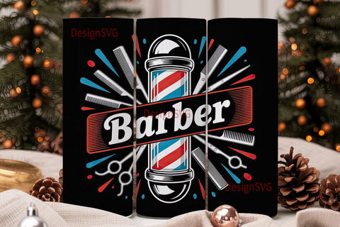 Barber Shop 20oz Tumbler Wrap Sublimation DesignSVG 