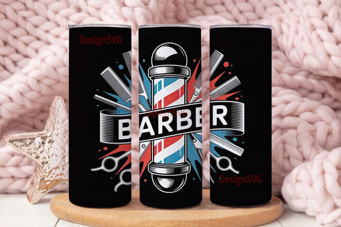 Barber Shop 20oz Tumbler Wrap Sublimation DesignSVG 