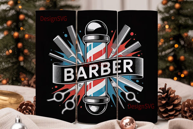 Barber Shop 20oz Tumbler Wrap Sublimation DesignSVG 