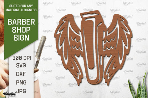 Barber Shop Signs Laser Cut Bundle. Barber Signs SVG SVG Evgenyia Guschina 