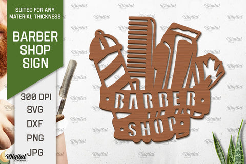 Barber Shop Signs Laser Cut Bundle. Barber Signs SVG SVG Evgenyia Guschina 