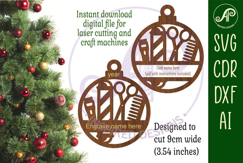 Barber, stylist Christmas Ornament SVG SVG APInspireddesigns 