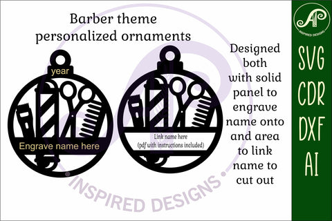 Barber, stylist Christmas Ornament SVG SVG APInspireddesigns 