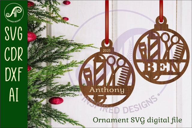 Barber, stylist Christmas Ornament SVG SVG APInspireddesigns 