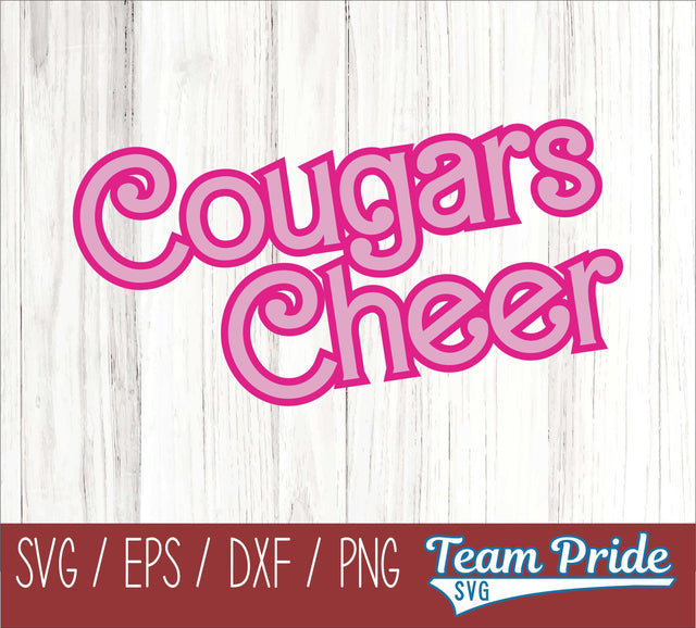 Barbi Cougars Cheer SVG Digital Download Printable - SVG, EPS, DXF, PNG SVG Team Pride SVG 