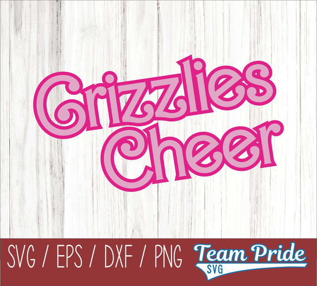 Barbi Grizzlies Cheer SVG Digital Download Printable - SVG, EPS, DXF, PNG SVG Team Pride SVG 