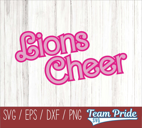 Barbi Lions Cheer SVG Digital Download Printable - SVG, EPS, DXF, PNG SVG Team Pride SVG 