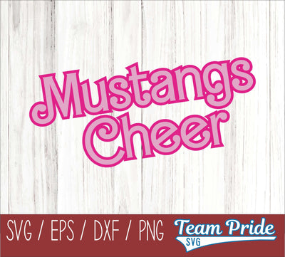 Barbi Mustangs Cheer SVG Digital Download Printable - SVG, EPS, DXF, PNG SVG Team Pride SVG 