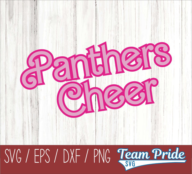 Barbi Panthers Cheer SVG Digital Download Printable - SVG, EPS, DXF, PNG SVG Team Pride SVG 