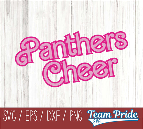 Barbi Panthers Cheer SVG Digital Download Printable - SVG, EPS, DXF, PNG SVG Team Pride SVG 