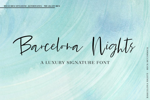 Barcelona Nights Signature Script Font Beck McCormick 