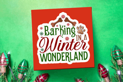 Barking in a winter Stickers Design Sublimation Regulrcrative 