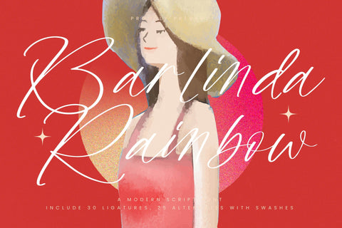 Barlinda Rainbow - Modern Script Font Font Letterena Studios 